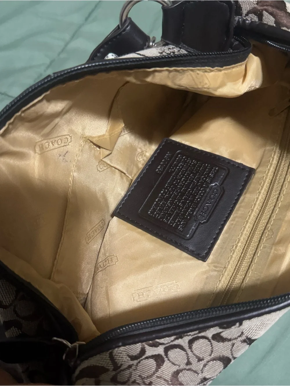 Coach Brown & Tan Signature Jacquard Shoulder Bag